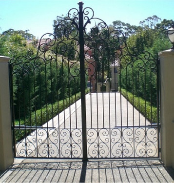 Wrought iron driveway gates