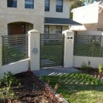 Slatted Infill Fencing with Pedestrian Gate