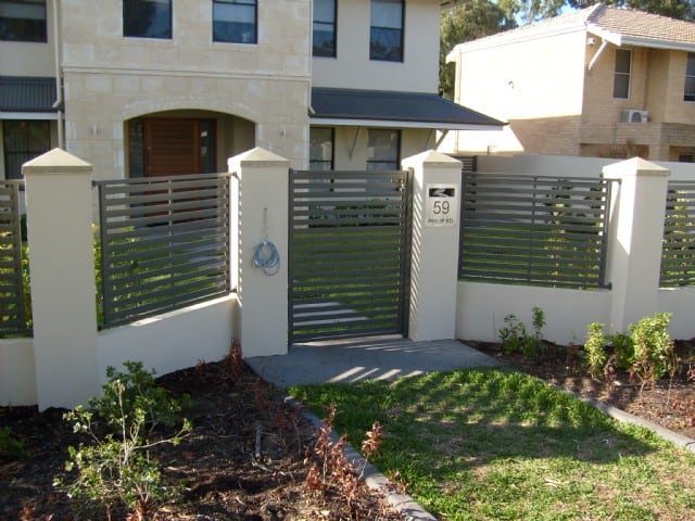 Slatted Infill Fencing with Pedestrian Gate 101