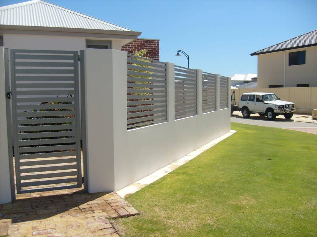 Slatted Infill Fencing and Pedestrian Gate