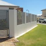 Slatted Infill Fencing and Pedestrian Gate