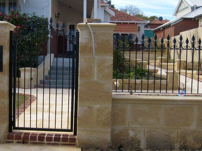Wrought Iron Infill Fencing with Arched Gate