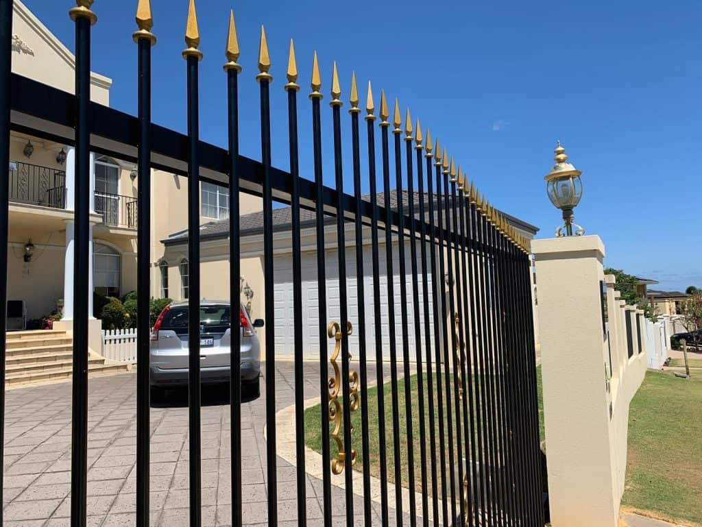 arched spear & scroll fence and gate